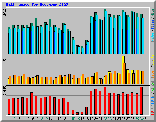 Daily usage for November 2025